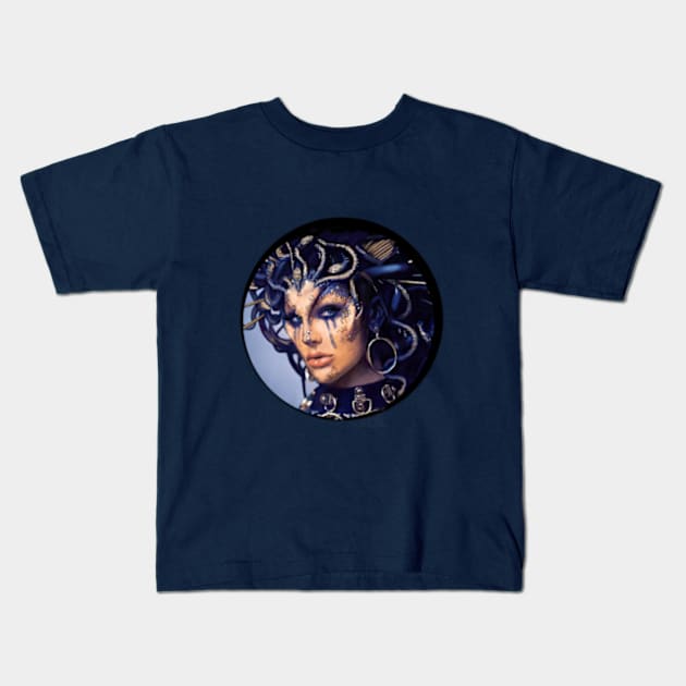 Medusa Makeup Kids T-Shirt by xzaclee16